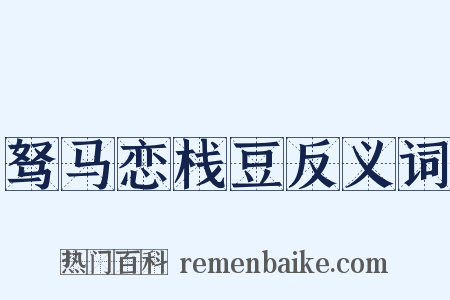驽马恋栈豆反义词是什么意思的图片